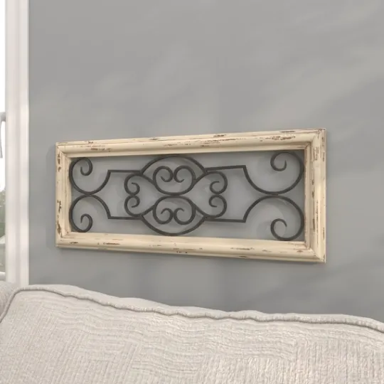 Kirkland's Home Black Metal Farmhouse Scroll Wall Plaque- Wall Plaques