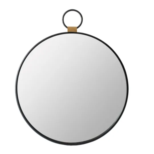 Kirkland's Home Black Metal Frame Round Loop Wall Mirror- Decorative Mirrors