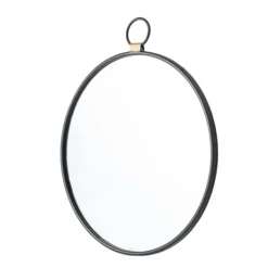 Kirkland's Home Black Metal Frame Round Loop Wall Mirror- Decorative Mirrors