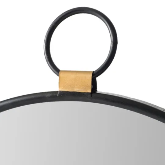 Kirkland's Home Black Metal Frame Round Loop Wall Mirror- Decorative Mirrors