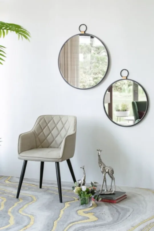 Kirkland's Home Black Metal Frame Round Loop Wall Mirror- Decorative Mirrors