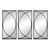 Kirkland's Home Black Metal Geometric Wall Mirrors, Set Of 3- Decorative Mirrors
