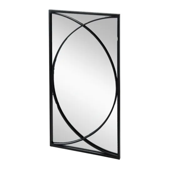 Kirkland's Home Black Metal Geometric Wall Mirrors, Set Of 3- Decorative Mirrors