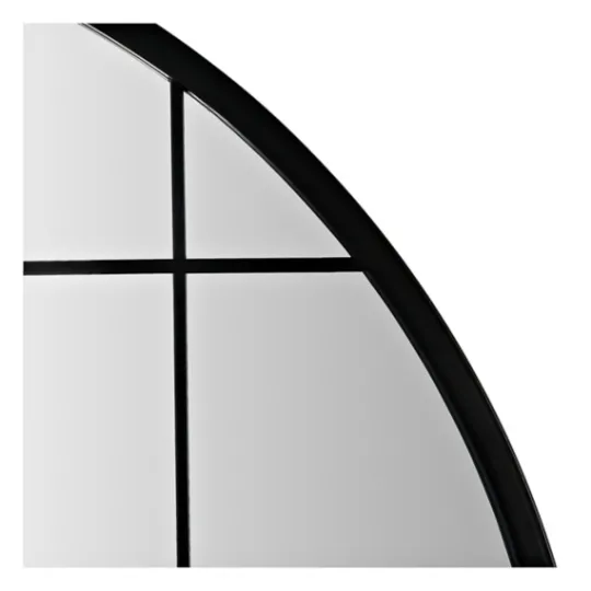 Kirkland's Home Black Metal Grid Frame Round Wall Mirror- Decorative Mirrors