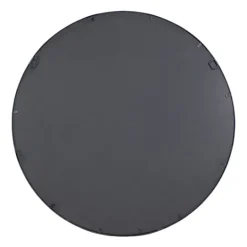 Kirkland's Home Black Metal Grid Overlay Round Mirror- Decorative Mirrors