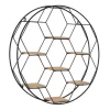 Kirkland's Home Black Metal Hexagonal Frame Wall Shelf- Shelves