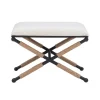 Kirkland's Home Black Metal Legs Accent Stool With Rope Detail- Benches & Ottomans