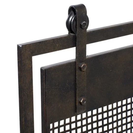 Kirkland's Home Black Metal Mesh Fireplace Screen- Fireplace Accessories