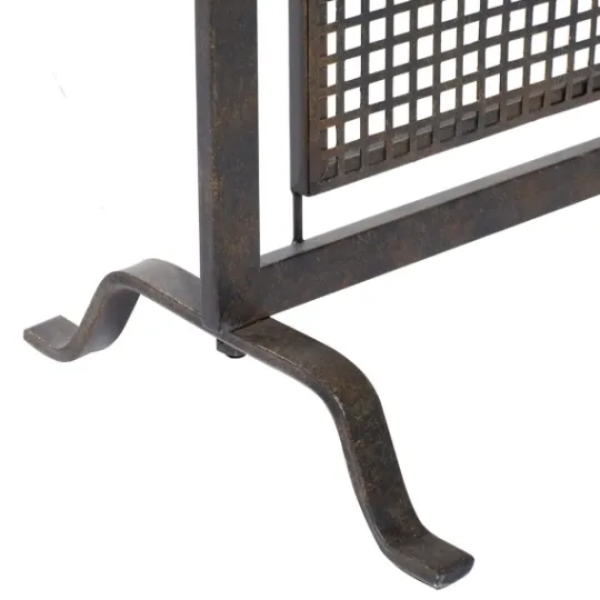 Kirkland's Home Black Metal Mesh Fireplace Screen- Fireplace Accessories