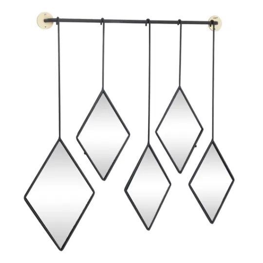 Kirkland's Home Black Metal Nova Hanging Wall Mirror- Decorative Mirrors