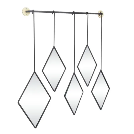 Kirkland's Home Black Metal Nova Hanging Wall Mirror- Decorative Mirrors