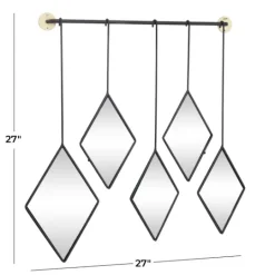 Kirkland's Home Black Metal Nova Hanging Wall Mirror- Decorative Mirrors