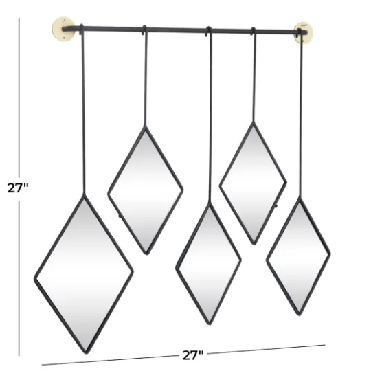 Kirkland's Home Black Metal Nova Hanging Wall Mirror- Decorative Mirrors