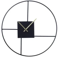 Kirkland's Home Black Metal Open Back Abstract Wall Clock- Clocks