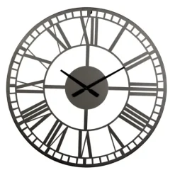 Kirkland's Home Black Metal Open Frame Wall Clock- Clocks