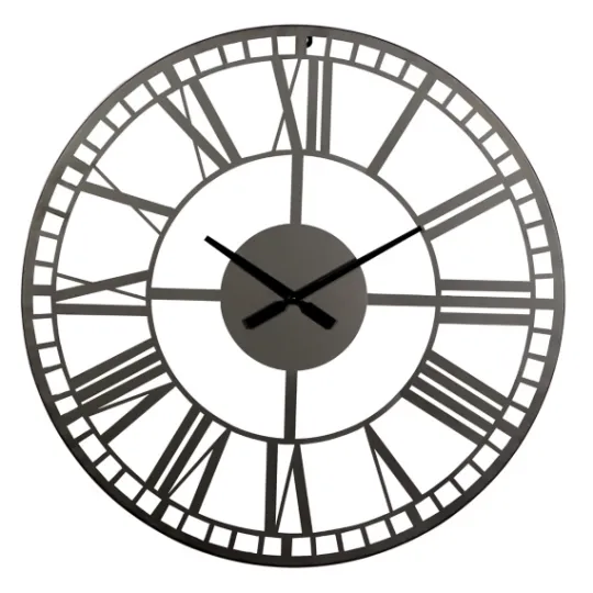 Kirkland's Home Black Metal Open Frame Wall Clock- Clocks