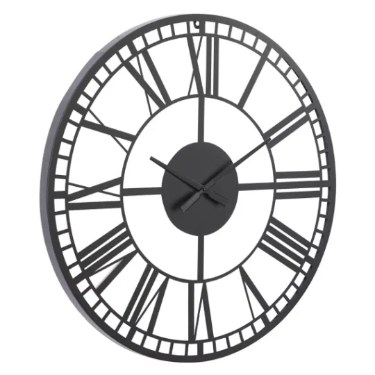 Kirkland's Home Black Metal Open Frame Wall Clock- Clocks
