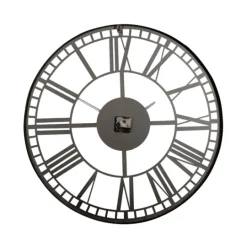 Kirkland's Home Black Metal Open Frame Wall Clock- Clocks