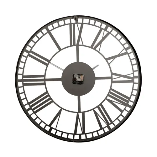 Kirkland's Home Black Metal Open Frame Wall Clock- Clocks