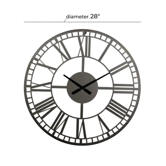 Kirkland's Home Black Metal Open Frame Wall Clock- Clocks