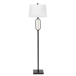 Kirkland's Home Black Metal Oval Gold Center Floor Lamp- Floor Lamps