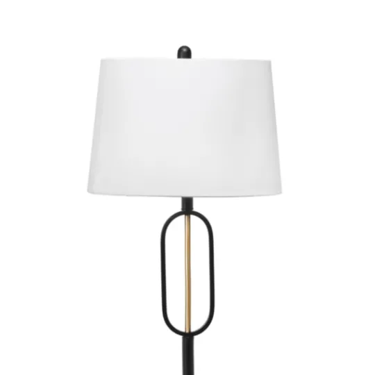 Kirkland's Home Black Metal Oval Gold Center Floor Lamp- Floor Lamps