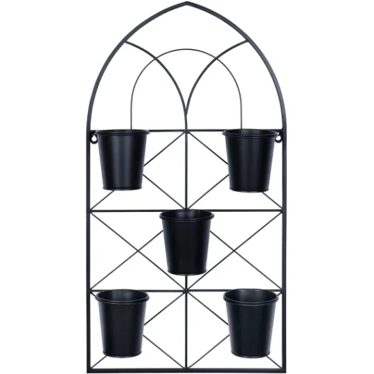 Kirkland's Home Black Metal Panel 5-Pot Wall Planter- Wall Storage
