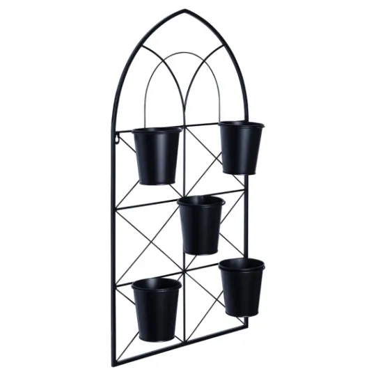 Kirkland's Home Black Metal Panel 5-Pot Wall Planter- Wall Storage