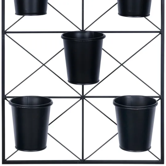 Kirkland's Home Black Metal Panel 5-Pot Wall Planter- Wall Storage