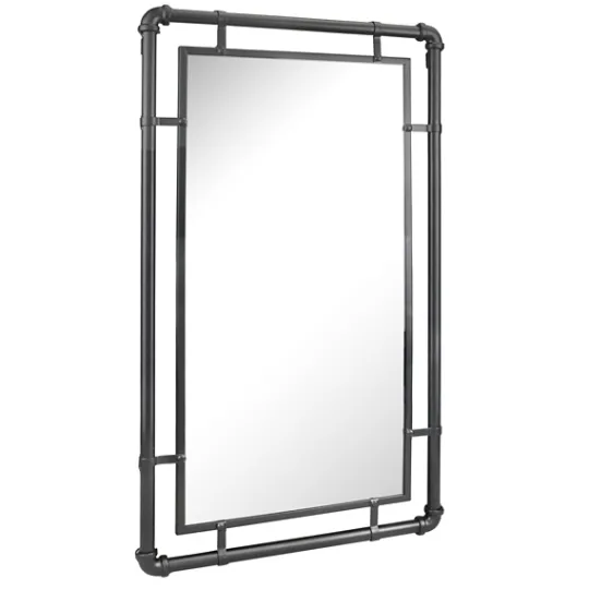 Kirkland's Home Black Metal Pipe Connected Mirror- Decorative Mirrors