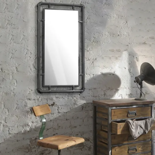 Kirkland's Home Black Metal Pipe Connected Mirror- Decorative Mirrors