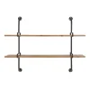 Kirkland's Home Black Metal Pipe Two-Tier Wall Mounted Shelf- Shelves