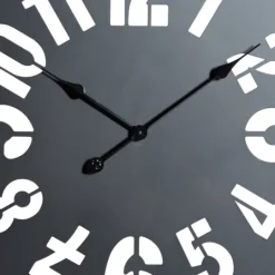 Kirkland's Home Black Metal Quatrefoil Farmhouse Wall Clock- Clocks