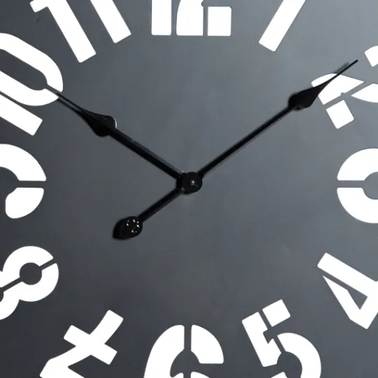 Kirkland's Home Black Metal Quatrefoil Farmhouse Wall Clock- Clocks