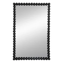 Kirkland's Home Black Metal Rectangle Beaded Wall Mirror- Decorative Mirrors