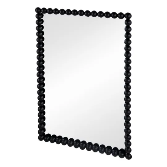 Kirkland's Home Black Metal Rectangle Beaded Wall Mirror- Decorative Mirrors