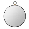 Kirkland's Home Black Metal Round Top Loop Wall Mirror- Decorative Mirrors