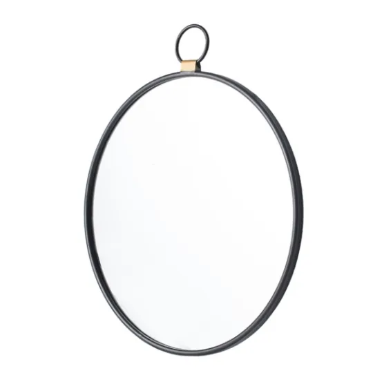 Kirkland's Home Black Metal Round Top Loop Wall Mirror- Decorative Mirrors