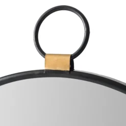 Kirkland's Home Black Metal Round Top Loop Wall Mirror- Decorative Mirrors