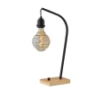 Kirkland's Home Black Metal Textured Edison Table Lamp- Table Lamps