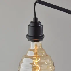 Kirkland's Home Black Metal Textured Edison Table Lamp- Table Lamps