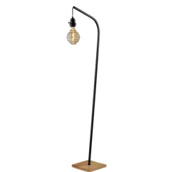 Kirkland's Home Black Metal Textured Edison Floor Lamp- Floor Lamps