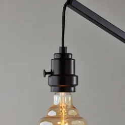 Kirkland's Home Black Metal Textured Edison Floor Lamp- Floor Lamps