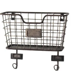 Kirkland's Home Black Metal Wire Mail Wall Pocket- Wall Storage