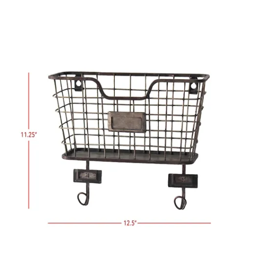 Kirkland's Home Black Metal Wire Mail Wall Pocket- Wall Storage