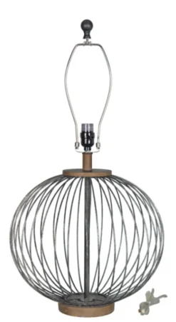 Kirkland's Home Black Metal Wire Sphere Table Lamp- Table Lamps