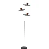 Kirkland's Home Black Metal Wood Accent Contemporary Floor Lamp- Floor Lamps