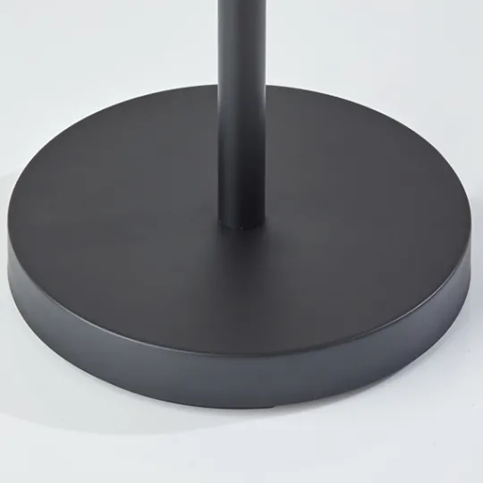 Kirkland's Home Black Metal Wood Accent Contemporary Floor Lamp- Floor Lamps