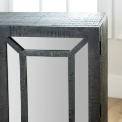 Kirkland's Home Black Mirrored 3-Door Sideboard- Cabinets & Sideboards