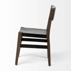 Kirkland's Home Black Modern Mango Wood Blocky Dining Chair- Dining Chairs